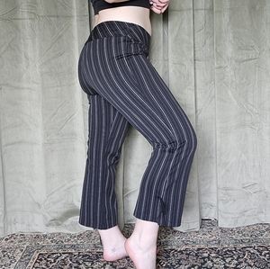 Office Siren Mobwife Western McBling Cropped Capri Low Rise Striped Trousers